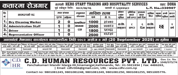 Jobs at HERO START TRADING AND HOSPITALITY SERVICES